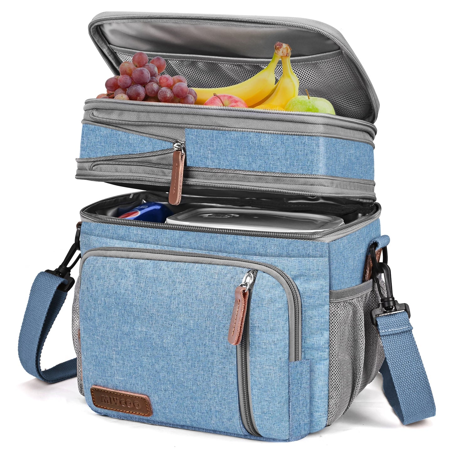 Double Deck Lunch Bag & Lunch Box, Grey