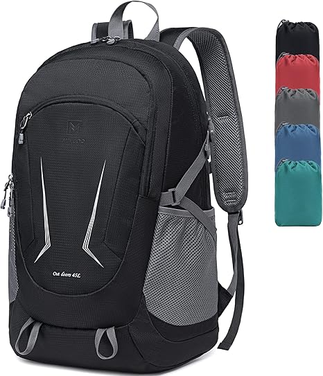 Ultra Lightweight Packable Backpack for Travel, Black