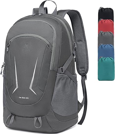 Ultra Lightweight Packable Backpack for Travel, Grey