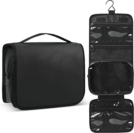 Travel Toiletry Bag for Women and Men, Black