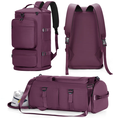 3 in 1 Duffle Bag and Gym Backpack, Purple