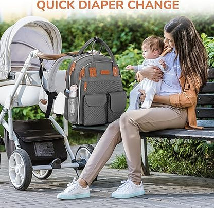 Diaper Bag Backpack ,Grey