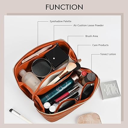 Makeup Bag, Large Capacity Travel Cosmetic Bag for Women