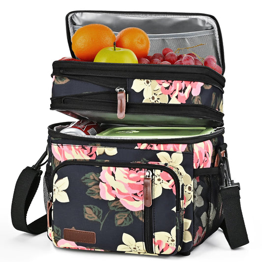 Double Deck Lunch Bag & Lunch Box, Flower