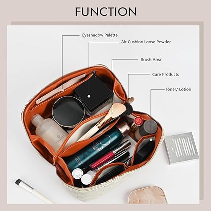 Makeup Bag, Large Capacity Travel Cosmetic Bag for Women