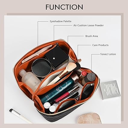 Makeup Bag, Large Capacity Travel Cosmetic Bag for Women