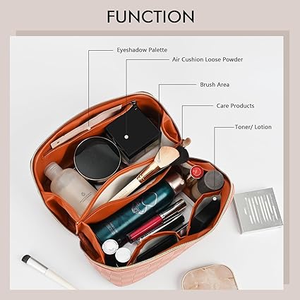 Makeup Bag, Large Capacity Travel Cosmetic Bag for Women