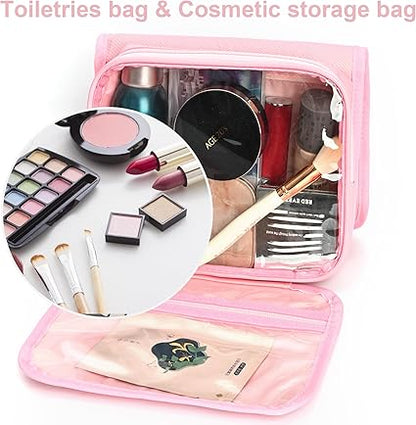 Travel Toiletry Bag for Women and Men, Pink