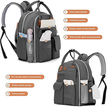 Diaper Bag Backpack ,Grey