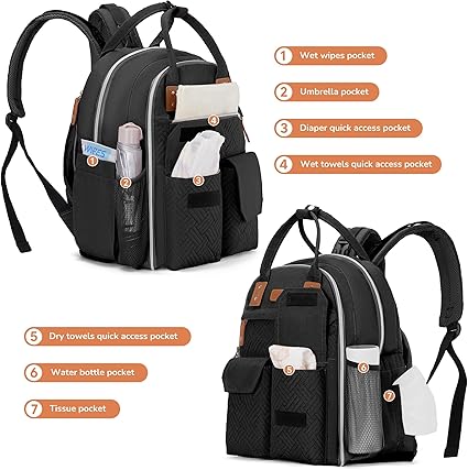 Diaper Bag Backpack , Black