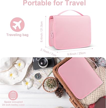 Travel Toiletry Bag for Women and Men, Pink