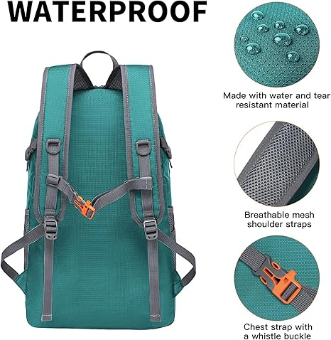 Ultra Lightweight Packable Backpack for Travel, Green