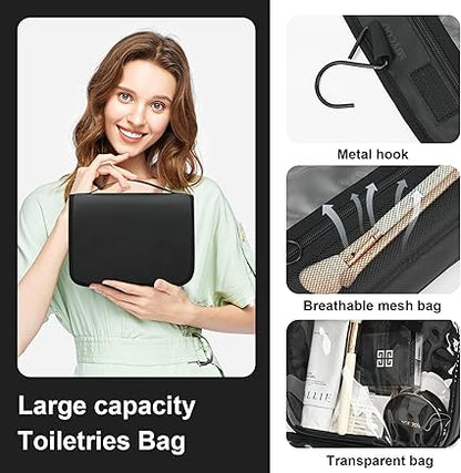 Travel Toiletry Bag for Women and Men, Black