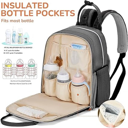 Diaper Bag Backpack ,Grey