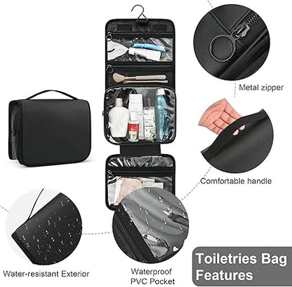 Travel Toiletry Bag for Women and Men, Black