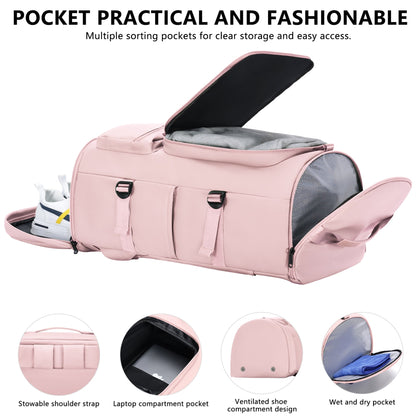 3 in 1 Duffle Bag and Gym Backpack, Pink