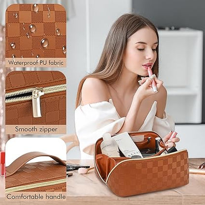 Makeup Bag, Large Capacity Travel Cosmetic Bag for Women