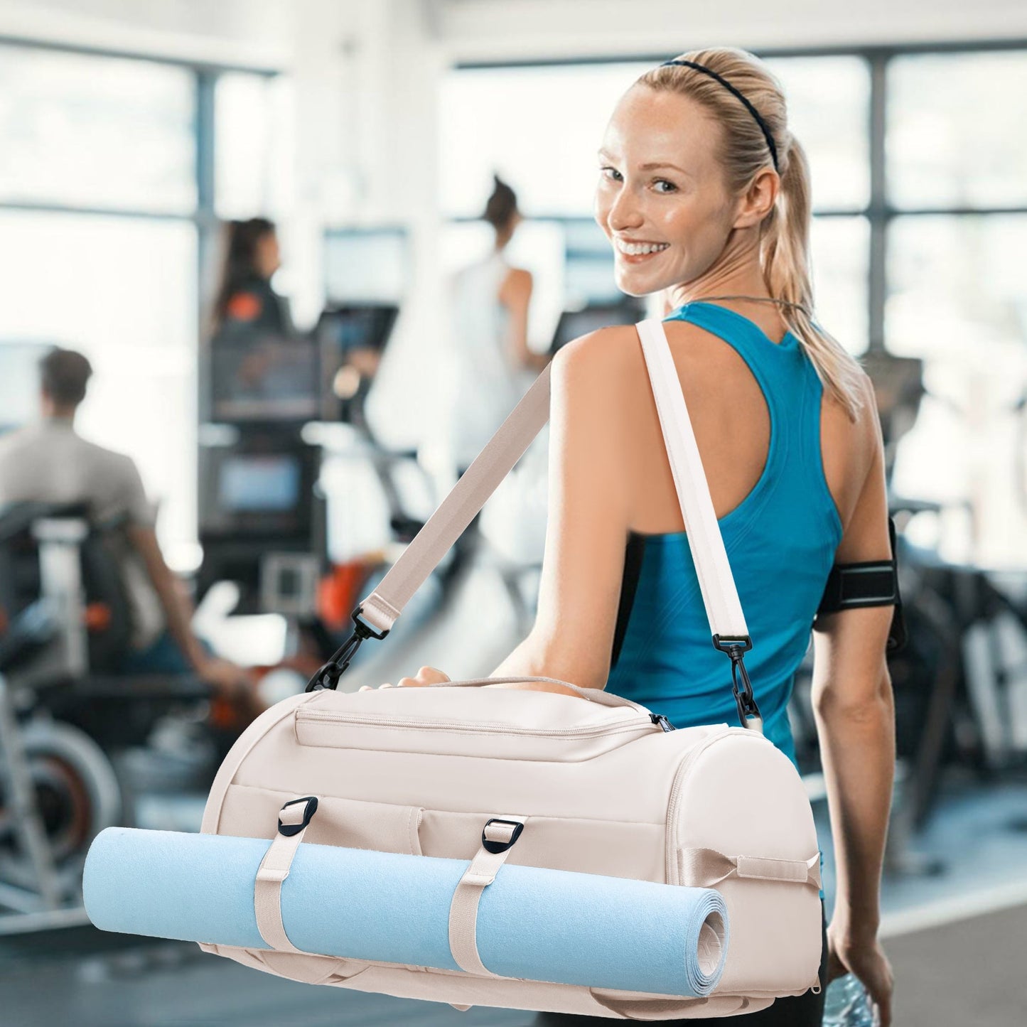 Gym Bag for Men and Women,Beige