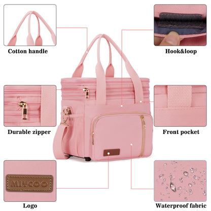 Double Deck Lunch Bag & Lunch Box, Pink