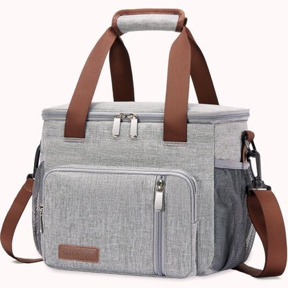 Insulated Lunch Bags for Women Men (Grey, 12L)