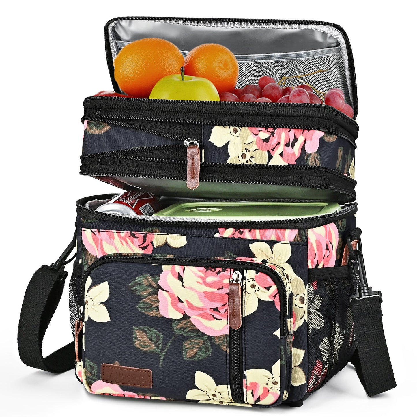 Double Deck Lunch Bag & Lunch Box, Black