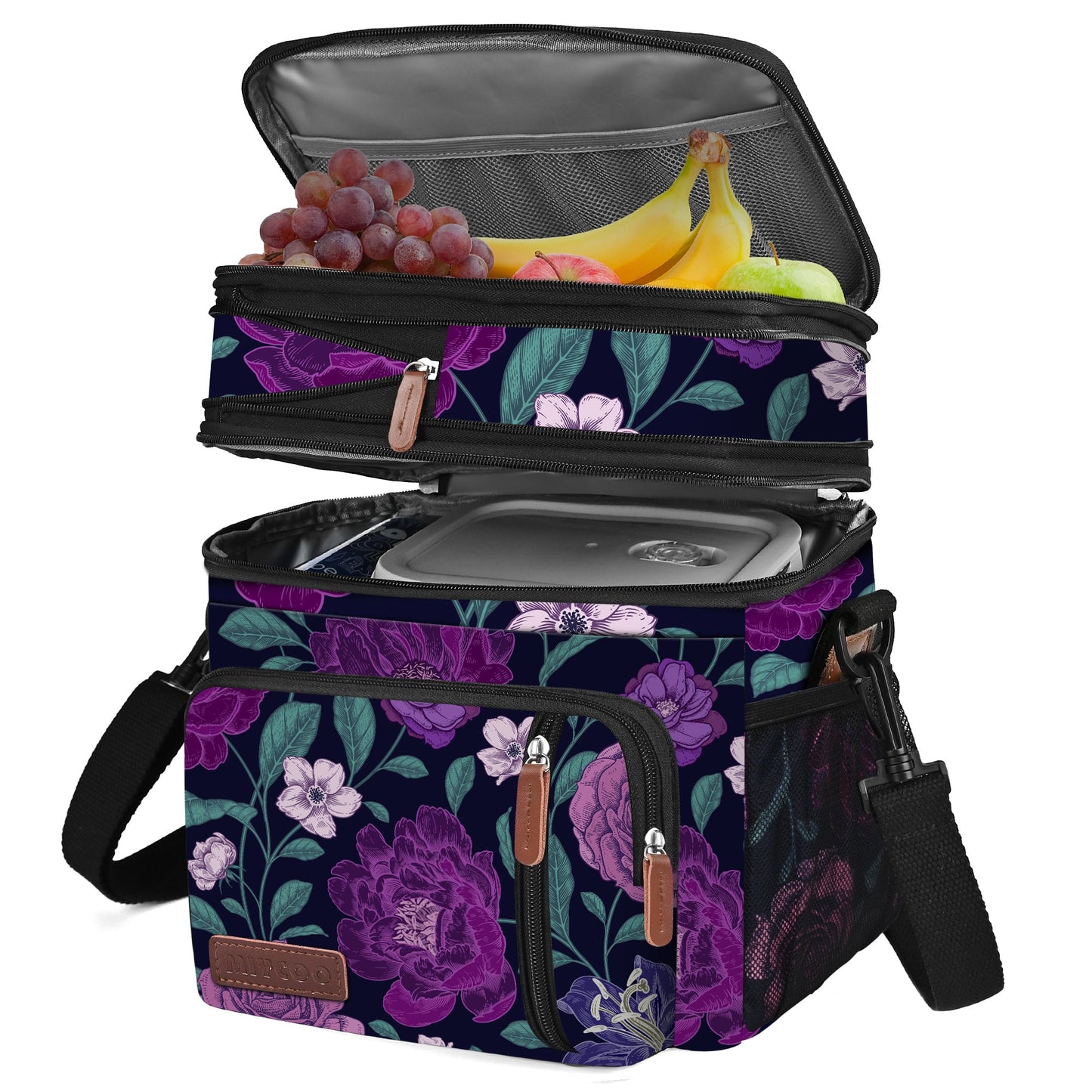 Double Deck Lunch Bag & Lunch Box, Black